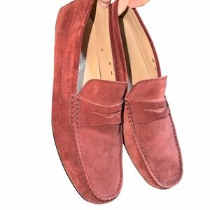 Tod's Men's Suede Loafers - Burgundy Mens 9‎